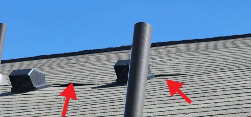 Residential roof detail photographed during field work